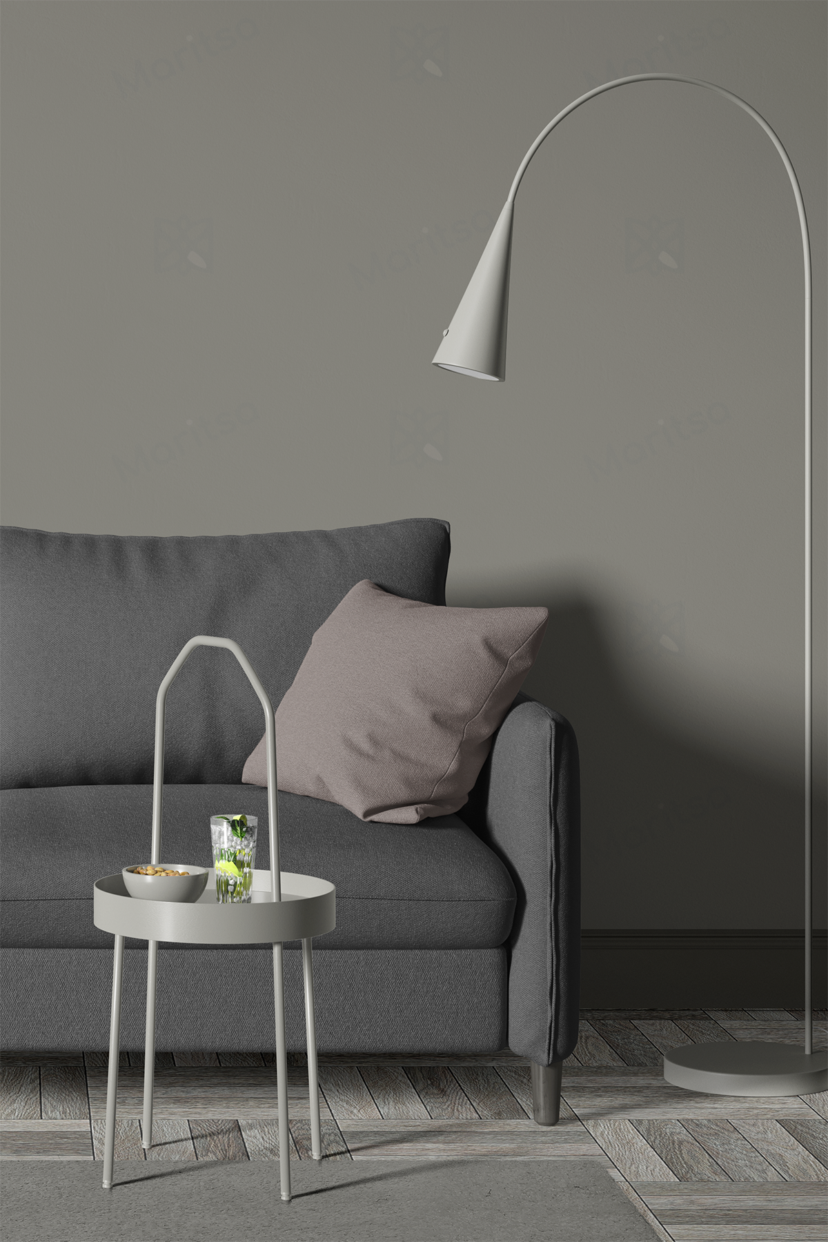 Kadife Dokulu Serisi Vizon Kırlent Kılıfı