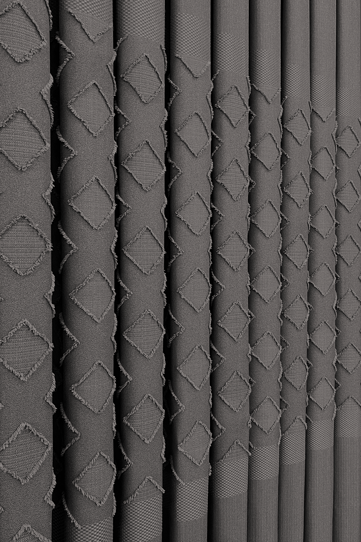 Keten Serisi Aztek Desen Antrasit Pano Fon Perde