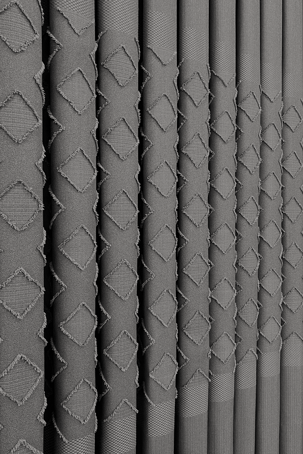 Keten Serisi Aztek Desen Gri Pano Fon Perde