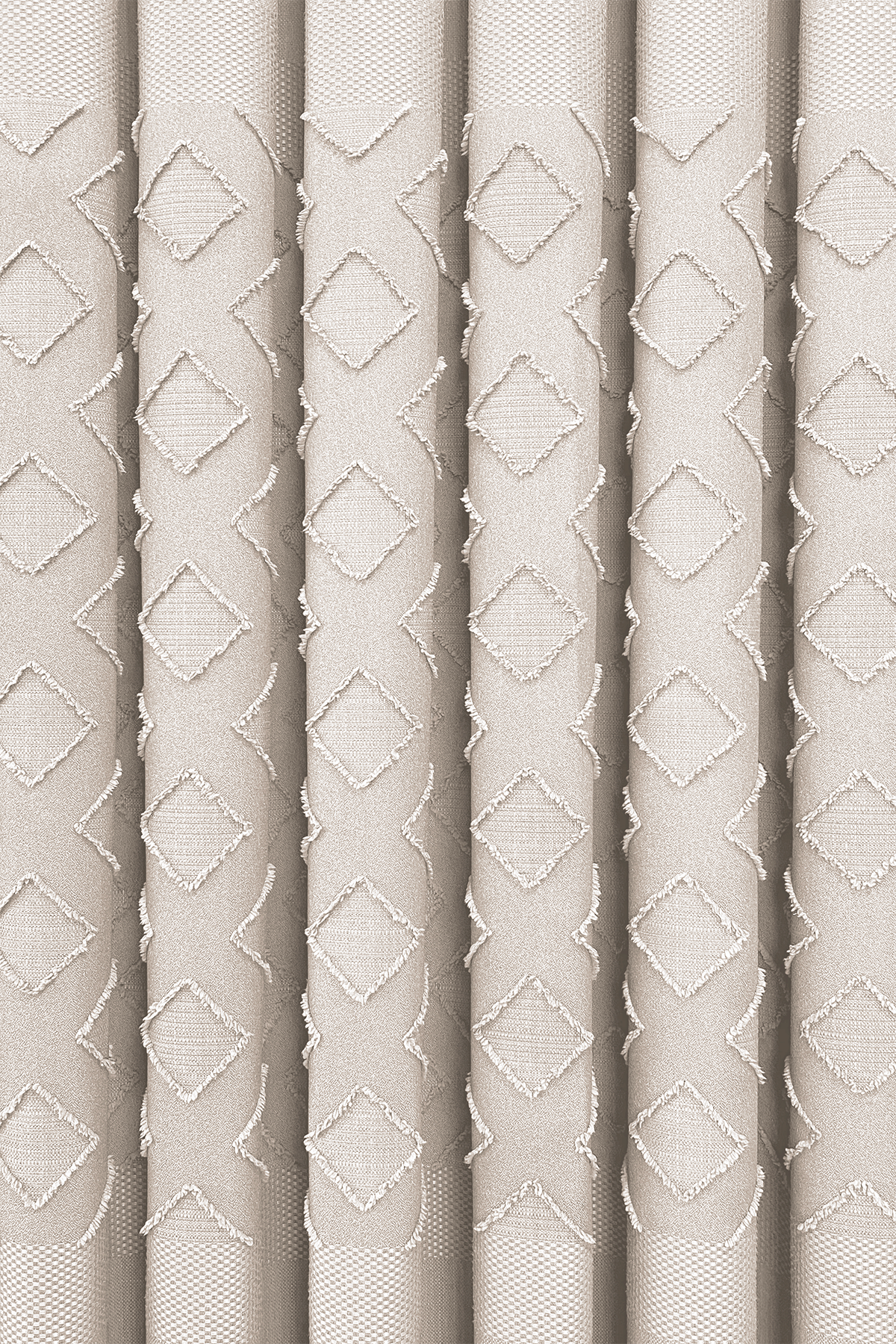 Keten Serisi Aztek Desen Krem Pano Fon Perde