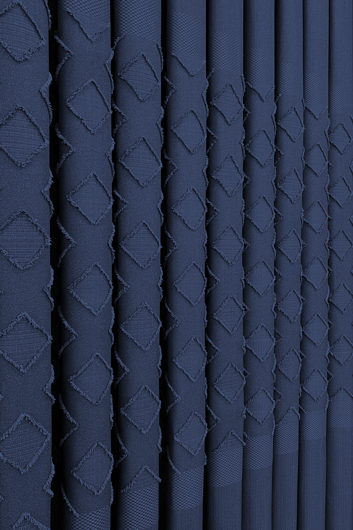 Keten Serisi Aztek Desen Lacivert Pano Fon Perde