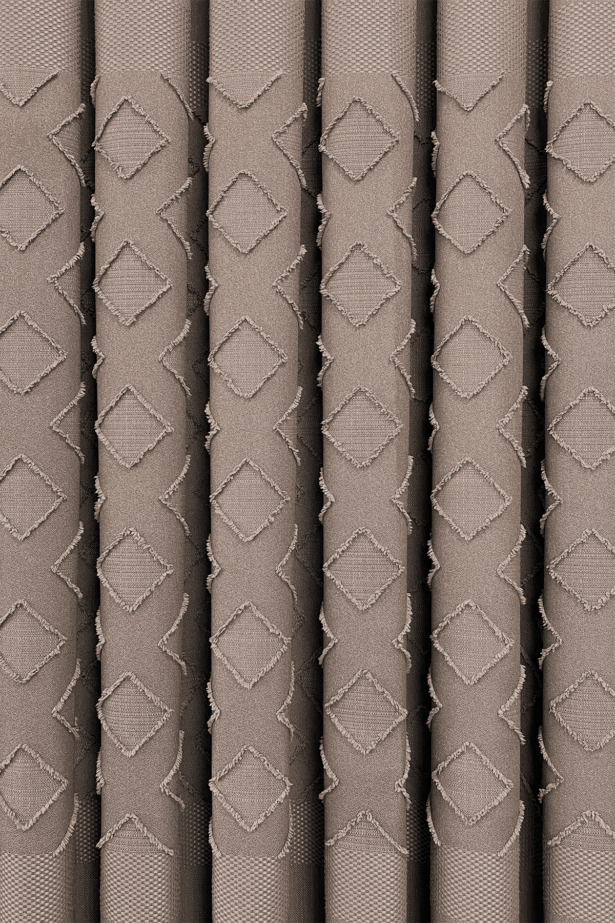 Keten Serisi Aztek Desen Sütlü Kahve Pano Fon Perde