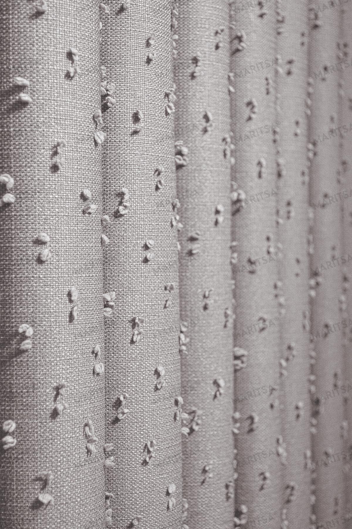 Keten Serisi Ponpon Desen Bej Fon Perde