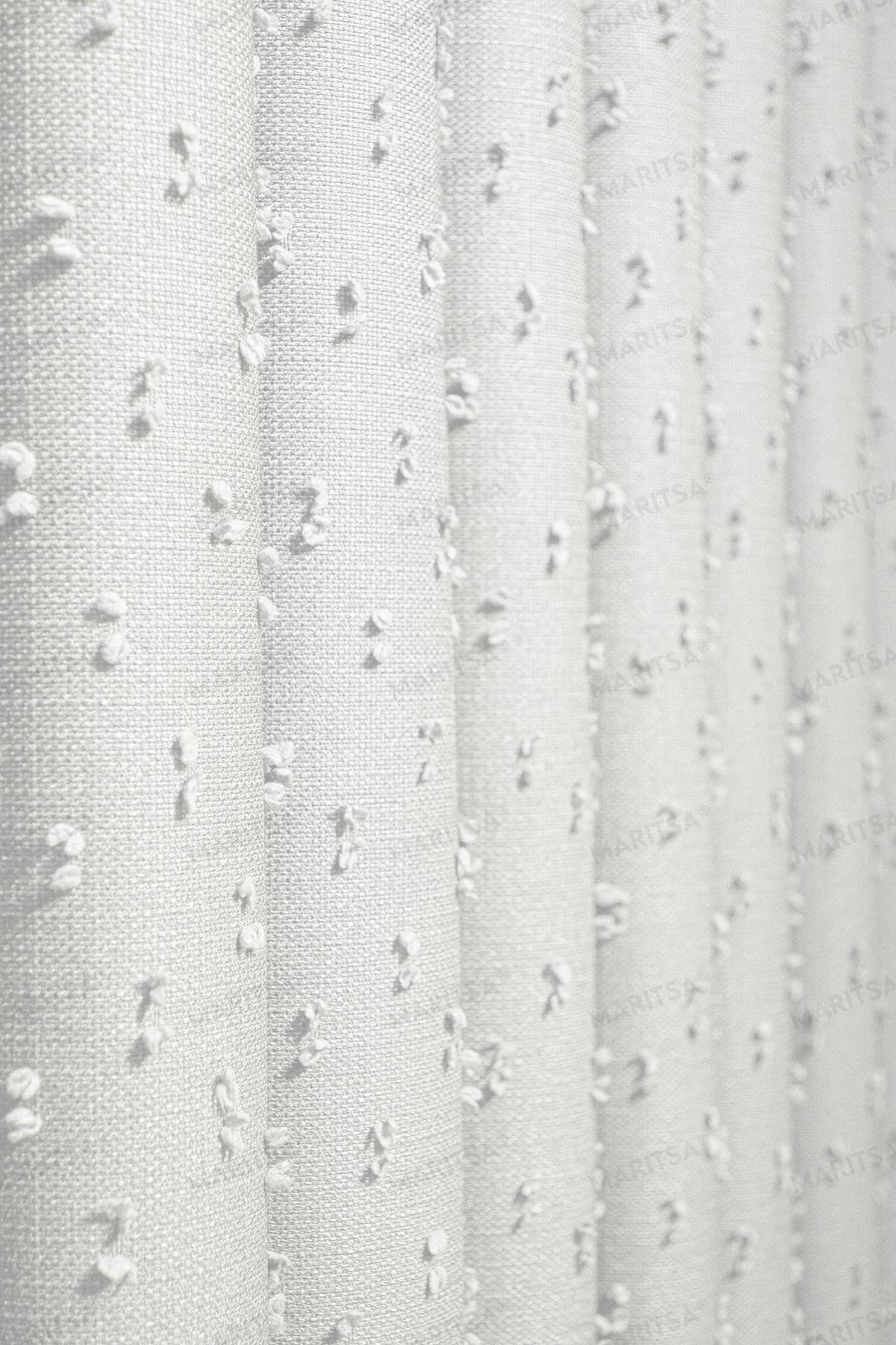 Keten Serisi Ponpon Desen Krem Fon Perde