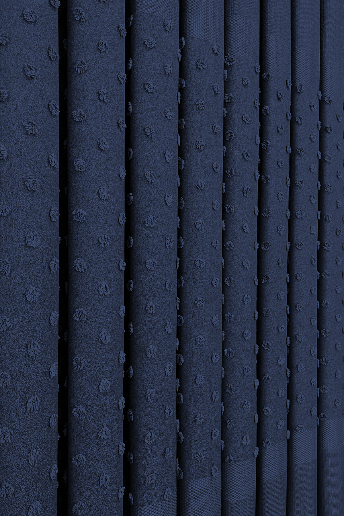 Keten Serisi Ponpon Desen Lacivert Pano Fon Perde