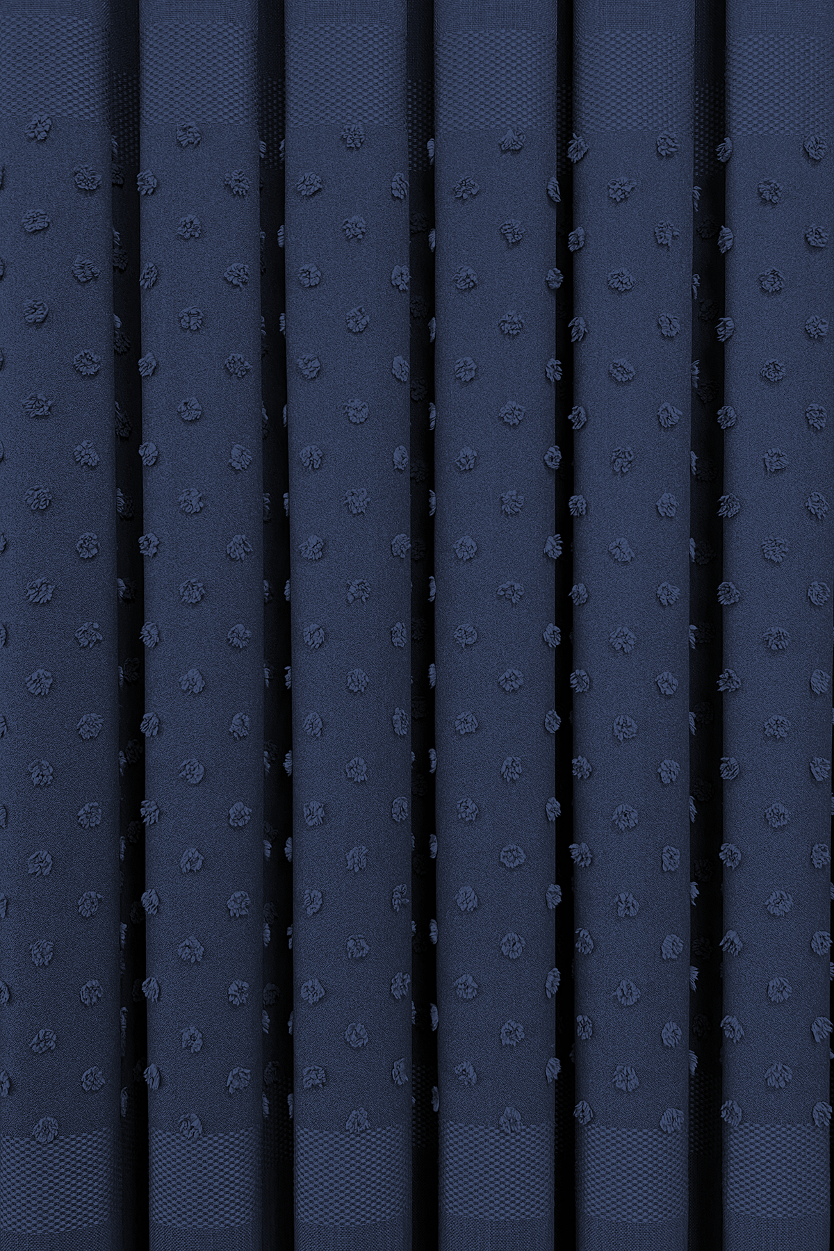 Keten Serisi Ponpon Desen Lacivert Pano Fon Perde