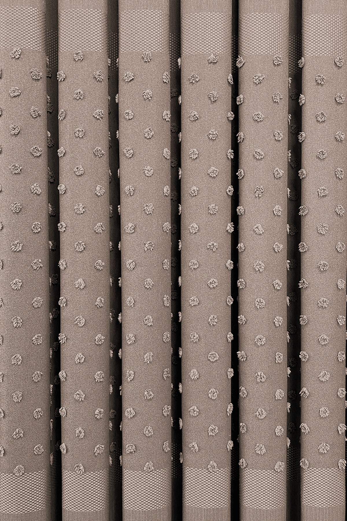 Keten Serisi Ponpon Desen Sütlü Kahve Pano Fon Perde