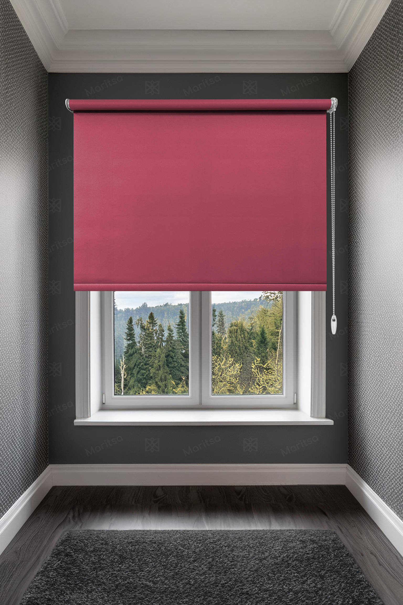 Mat Polyester Ahududu Stor Perde