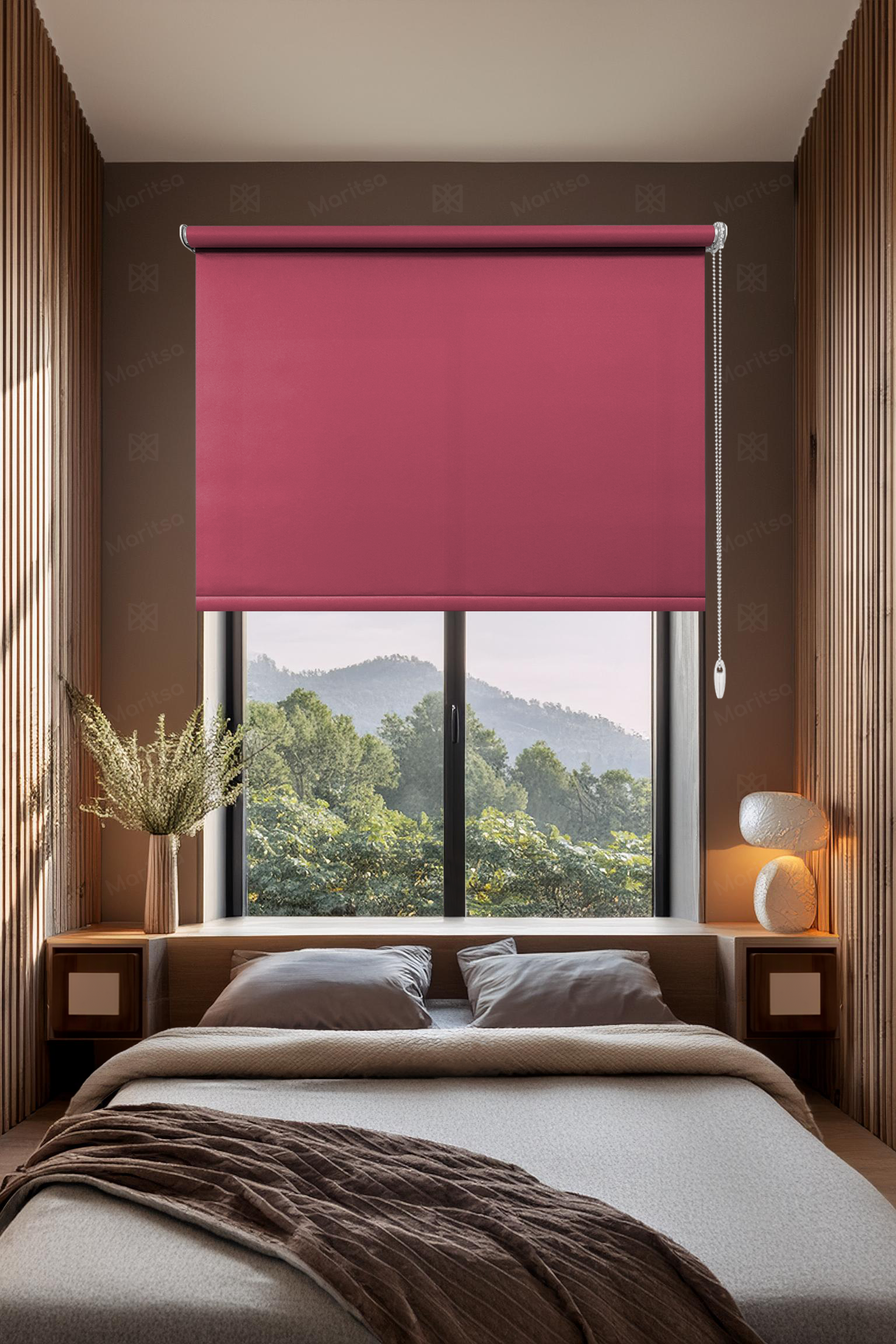 Mat Polyester Ahududu Stor Perde