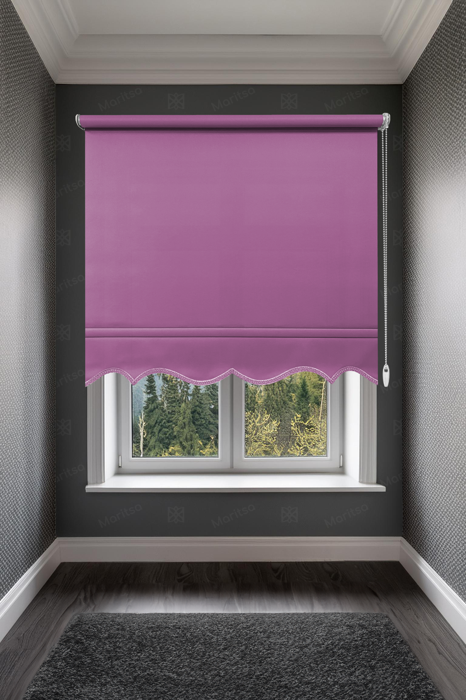 Mat Polyester Erguvan Stor Perde