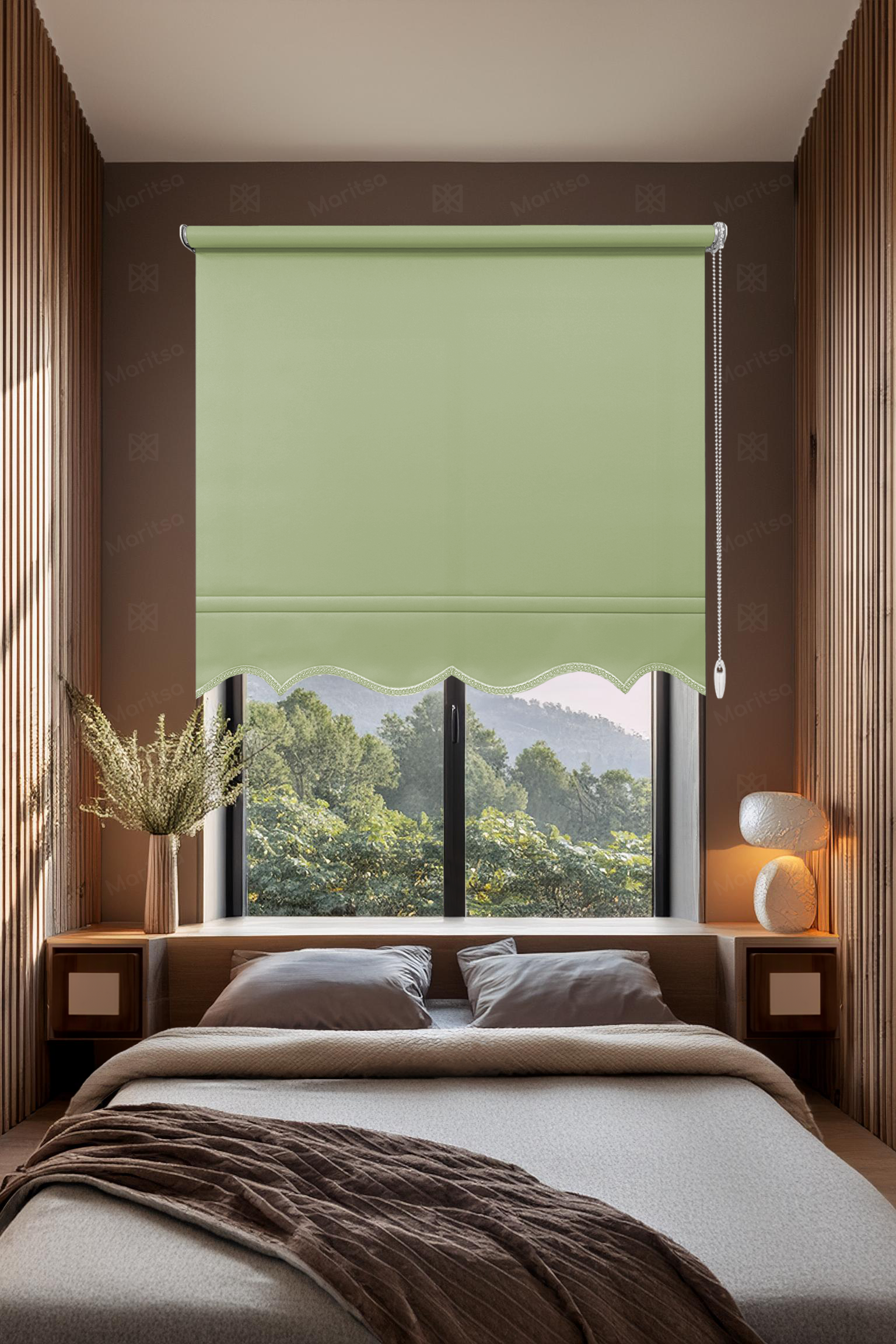 Mat Polyester Fıstık Yeşili Stor Perde