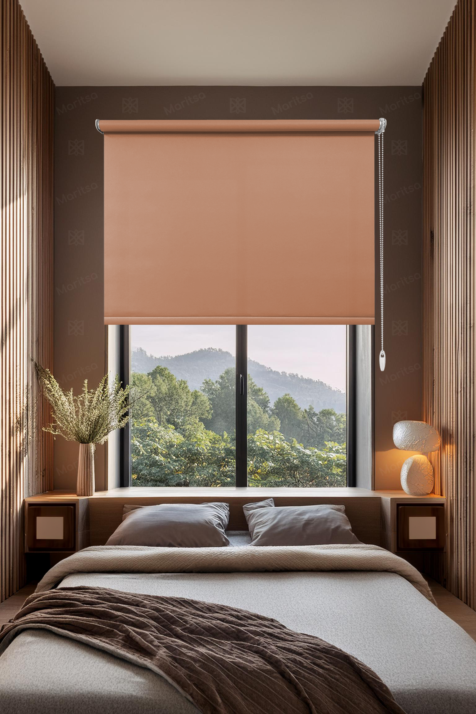 Mat Polyester Şeftali Stor Perde