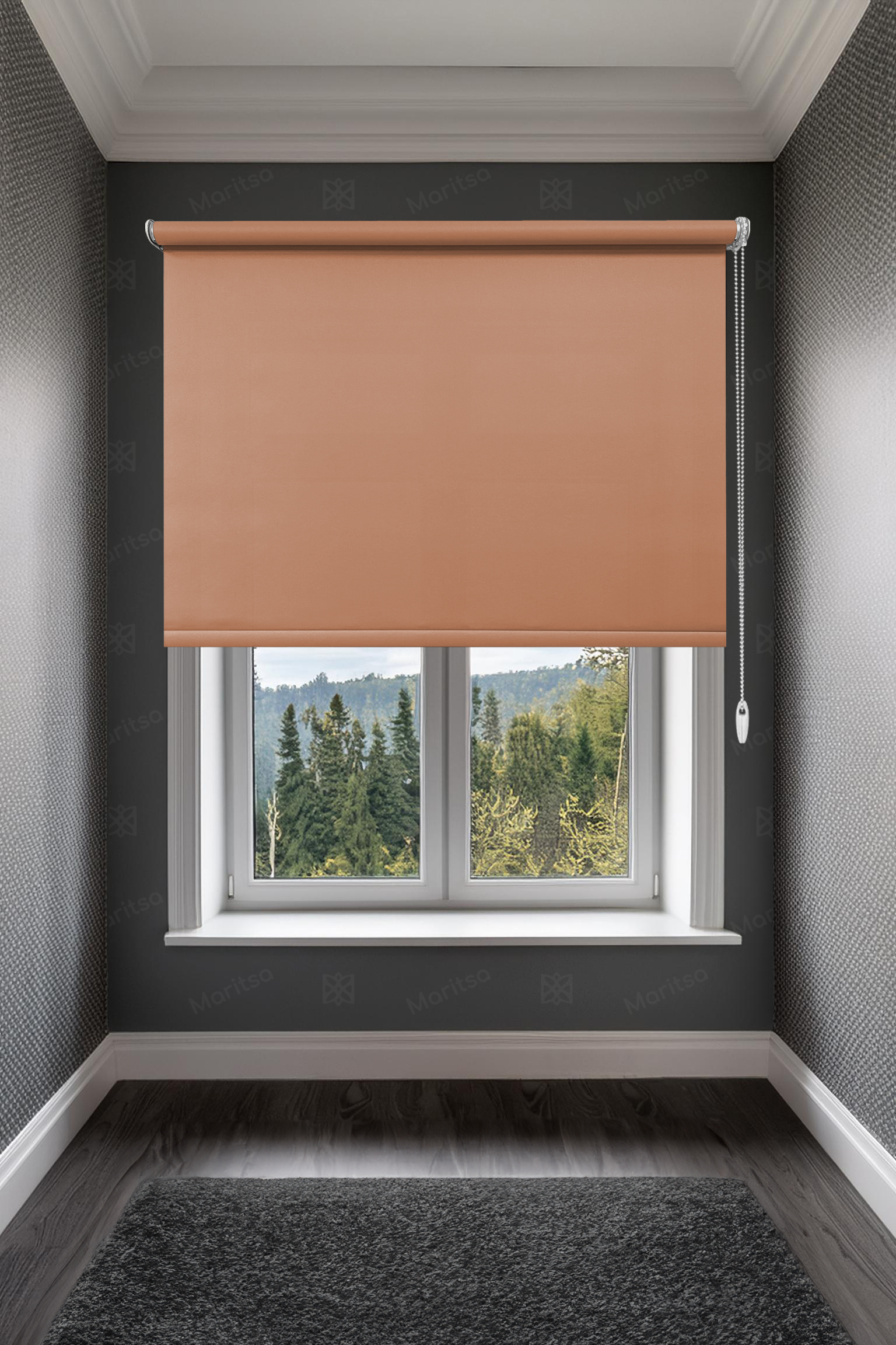 Mat Polyester Şeftali Stor Perde