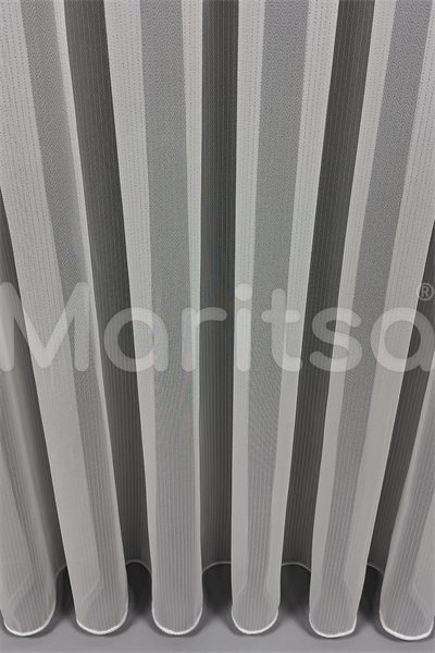 Armür Serisi Çizgili Balık Sırtı Desen Ekru Tül Perde