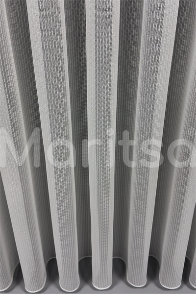 Armür Serisi Çizgili Zikzak Desen Ekru Tül Perde