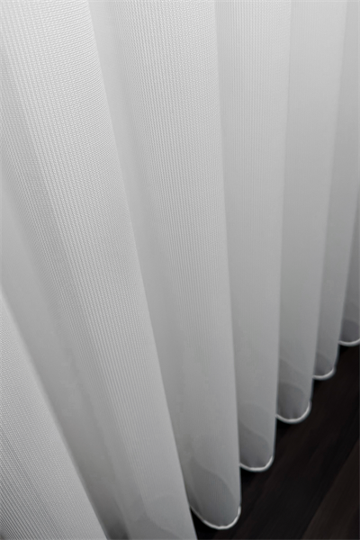 Bambu Serisi Çizgili Ekru Tül Perde
