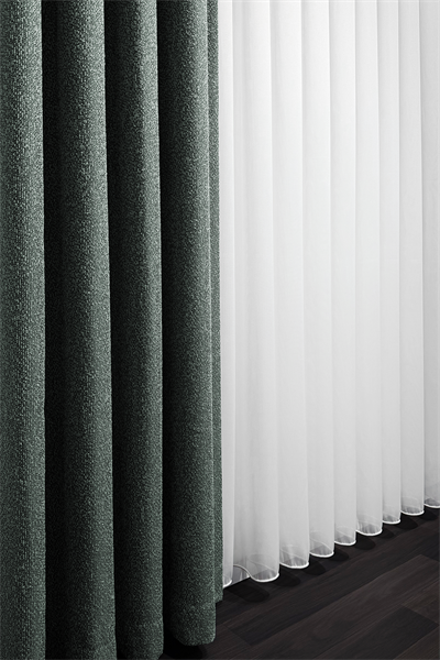 Bambu Serisi Çizgili Ekru Tül Perde