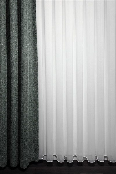 Bambu Serisi Çizgili Ekru Tül Perde