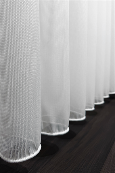 Bambu Serisi Çizgili Ekru Tül Perde