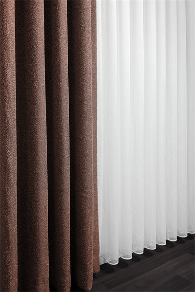 Bambu Serisi Efektli Sade Ekru Tül Perde
