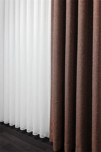 Bambu Serisi Efektli Sade Ekru Tül Perde