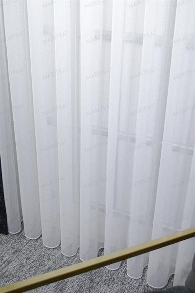 Bambu Serisi Parla Desen Ekru Tül Perde