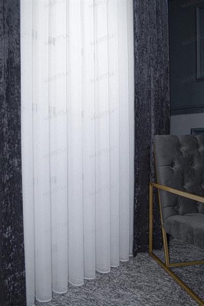 Bambu Serisi Pera Desen Ekru Tül Perde