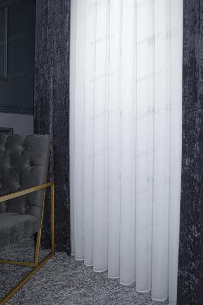 Bambu Serisi Pera Desen Ekru Tül Perde