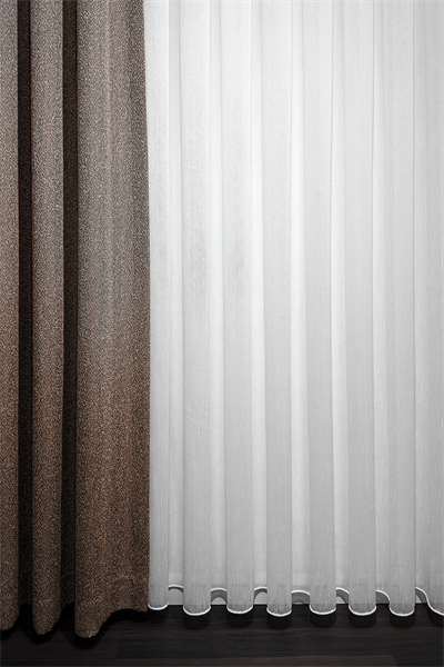 Bambu Serisi Şantuklu Dokulu Parlak Ekru Tül Perde