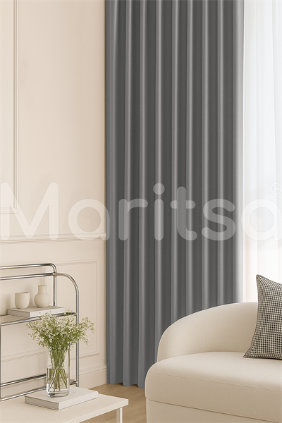 Blackout Serisi Açık Gri Işık Geçirmez Fon Perde - Karartma Güneşlik Perde