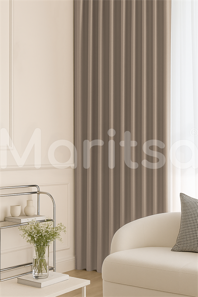 Blackout Serisi Bej Işık Geçirmez Fon Perde - Karartma Güneşlik Perde