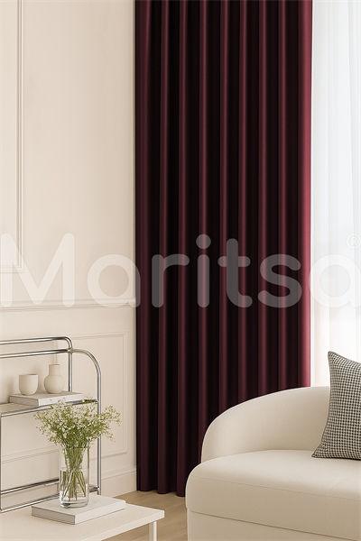 Blackout Serisi Bordo Işık Geçirmez Fon Perde - Karartma Güneşlik Perde