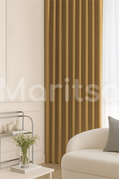 Blackout Serisi Gold Işık Geçirmez Fon Perde - Karartma Güneşlik Perde