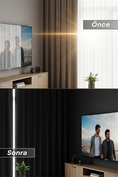 Blackout Serisi Gold Işık Geçirmez Fon Perde - Karartma Güneşlik Perde