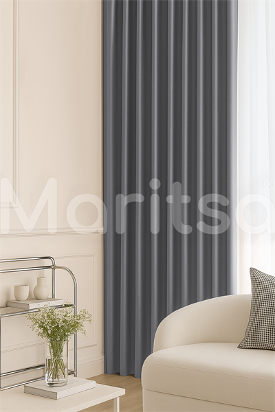 Blackout Serisi Gri Işık Geçirmez Fon Perde - Karartma Güneşlik Perde