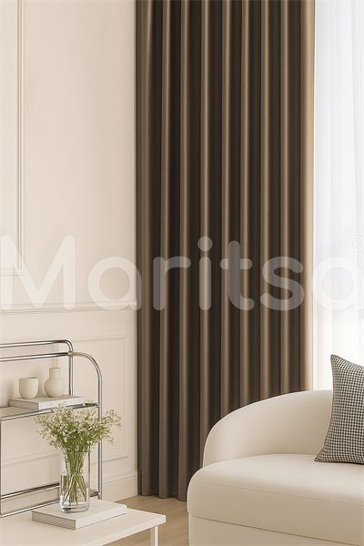 Blackout Serisi Kahve Işık Geçirmez Fon Perde - Karartma Güneşlik Perde