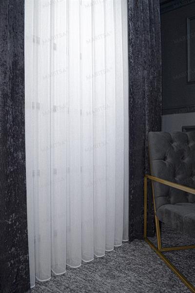 Burgaz Serisi Lal Desen Ekru Tül Perde