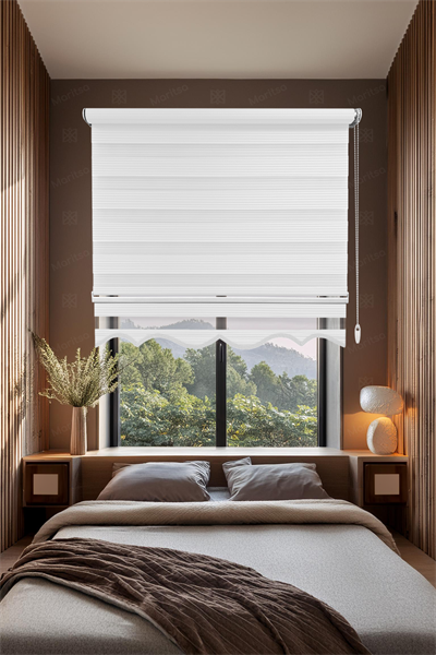 Dar Plise Beyaz Zebra Stor Perde