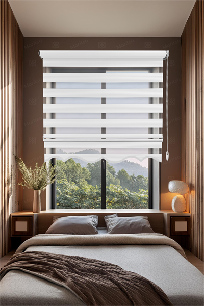 Dar Plise Beyaz Zebra Stor Perde