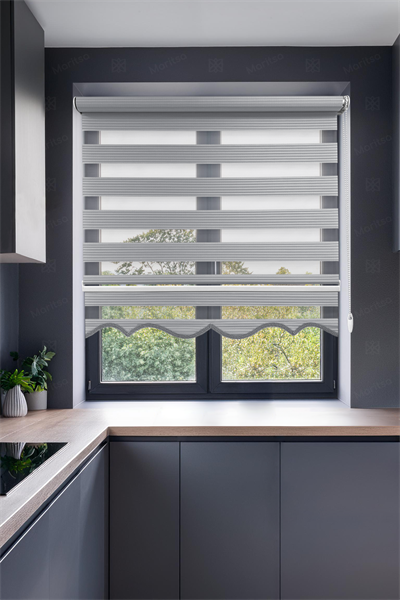 Dar Plise Gri Zebra Stor Perde