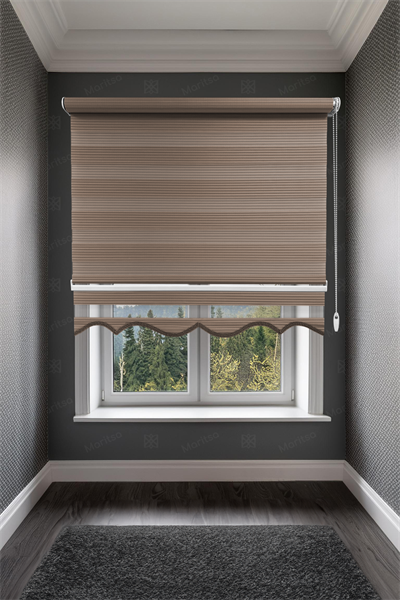 Dar Plise Sütlü Kahve Zebra Stor Perde