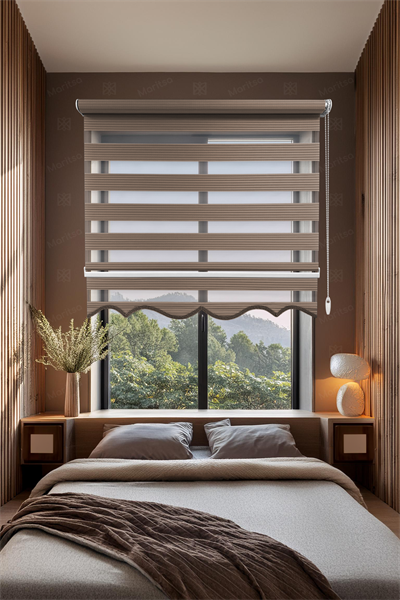 Dar Plise Sütlü Kahve Zebra Stor Perde