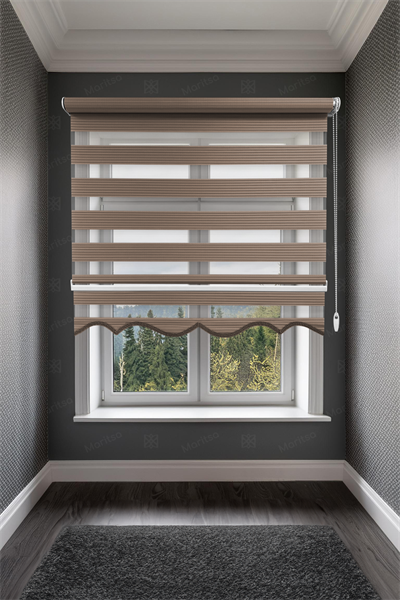 Dar Plise Sütlü Kahve Zebra Stor Perde