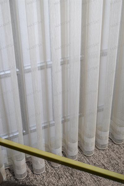 Filibe Serisi Zeren Desen Vizon-Ekru Tül Perde