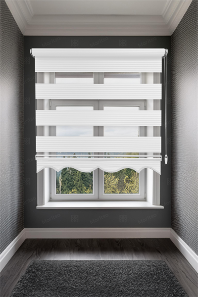 Geniş Plise Beyaz Zebra Stor Perde