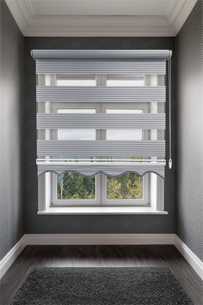 Geniş Plise Gri Zebra Stor Perde