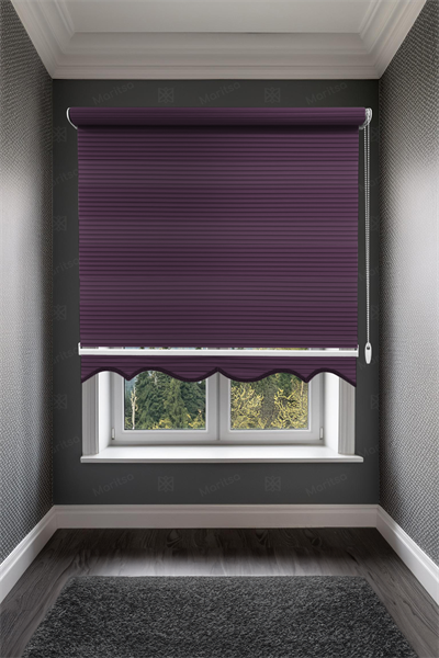 Geniş Plise Mürdüm Zebra Stor Perde