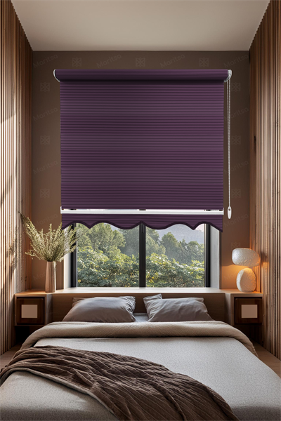 Geniş Plise Mürdüm Zebra Stor Perde