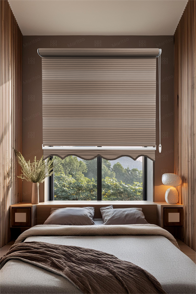 Geniş Plise Sütlü Kahve Zebra Stor Perde