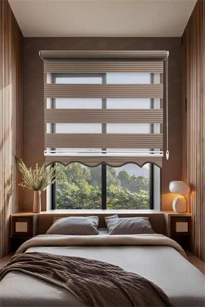 Geniş Plise Sütlü Kahve Zebra Stor Perde